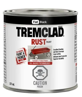 237mL Tremclad Rust Paint, Flat Black