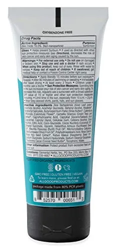 All Good Sport Face & Body Sunscreen Lotion - UVA/UVB Broad Spectrum SPF 30 , Water Resistant, Coral Reef Friendly - Zinc, Shea Butter, Coconut Oil, Aloe (3 oz)(2-Pack)