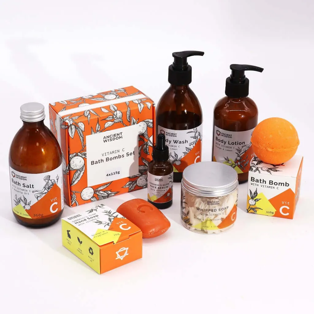 Aromatherapy Bath Bomb Set of 4 - Vitamin C Bath Bombs Gift