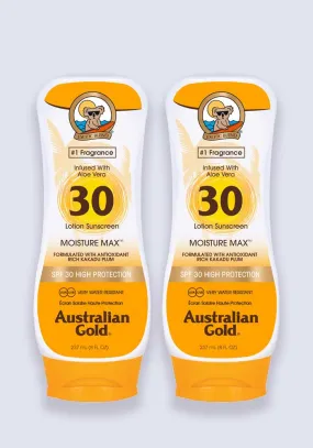 Australian Gold Sunscreen Sun Lotion SPF 30 237ml - 2 Pack Saver