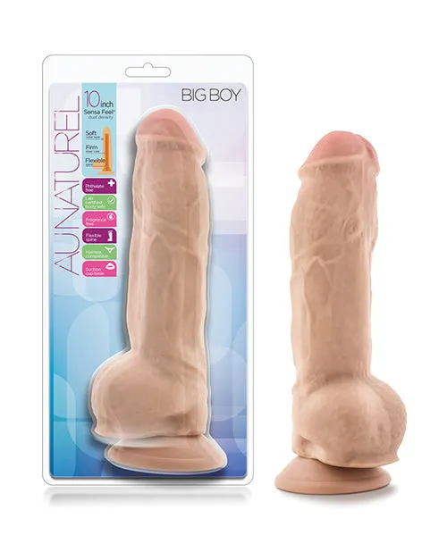 Blush Au Natural 10" Big Boy Realistic Dildo with Balls - Vanilla