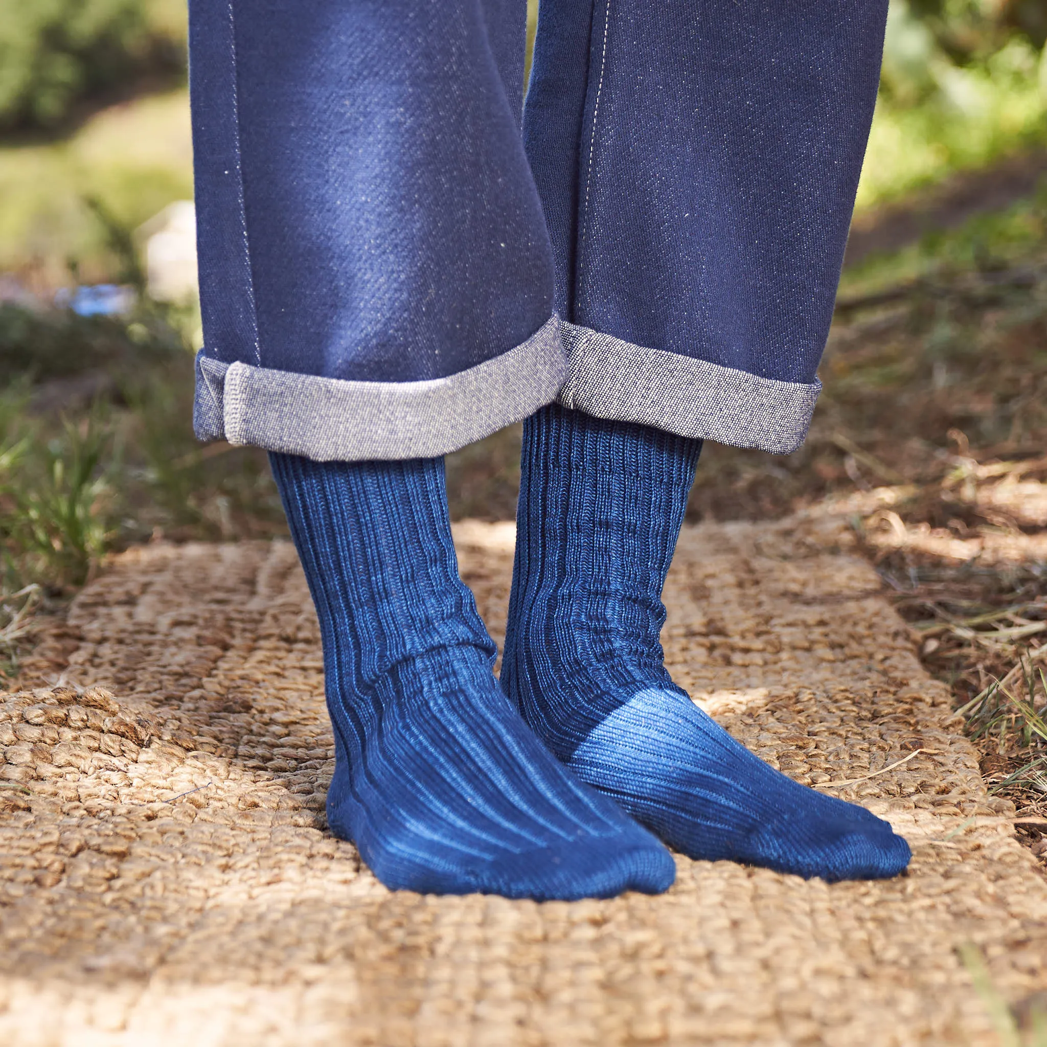 Compostable Cotton Socks, Indigo