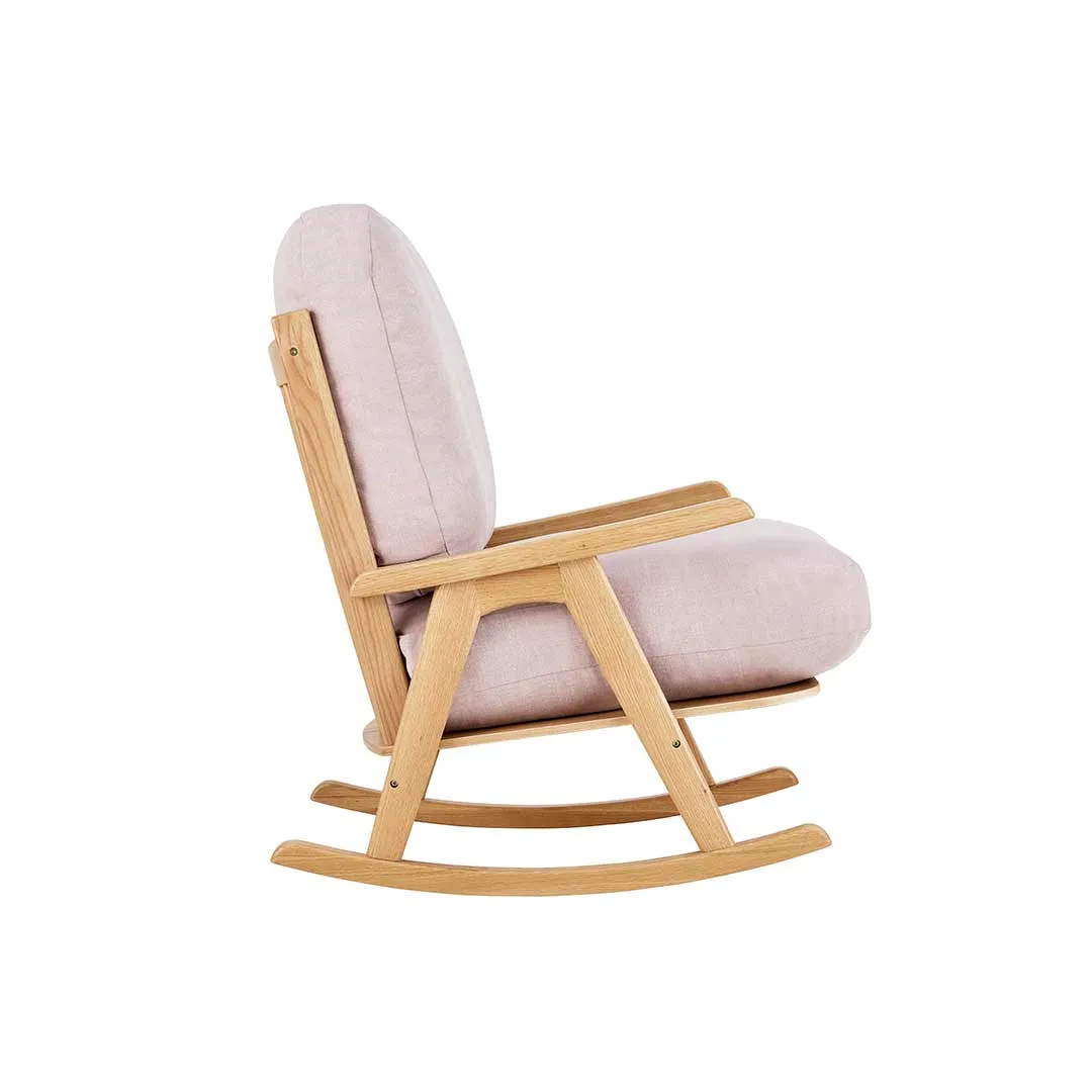 Gaia Hera Rocking Chair - Natural Oak   Blush