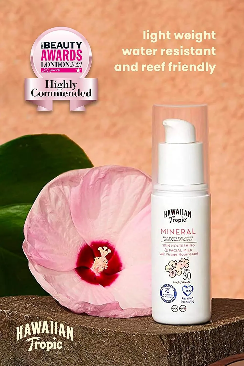 HAWAIIAN TROPIC Mineral Facial Milk SPF30 50ml Sunscreen for Face