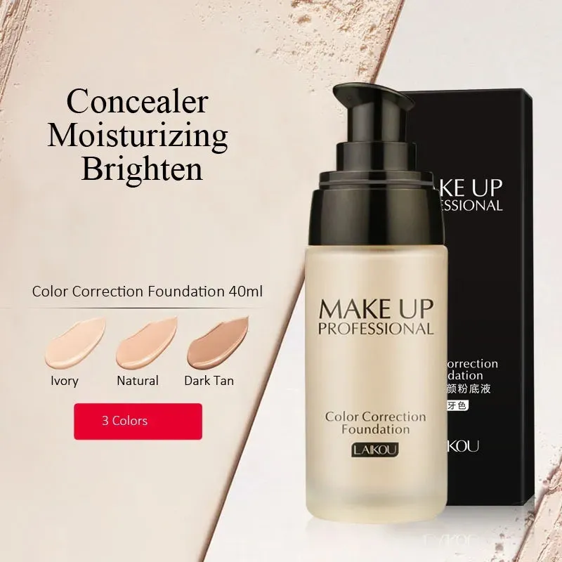 Laikou Waterproof Liquid Foundation - 40g Corrective Makeup Base for Flawless Complexion