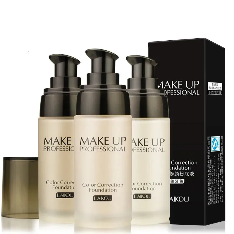 Laikou Waterproof Liquid Foundation - 40g Corrective Makeup Base for Flawless Complexion