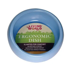 Living World Ergonomic Small Animal Small Ceramic Dish Blue