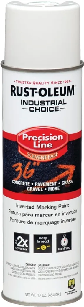 Rust-Oleum 203030 Inverted Marking Spray Paint, Semi-Gloss, White, 17 oz, Can :CAN: QUANTITY: 1