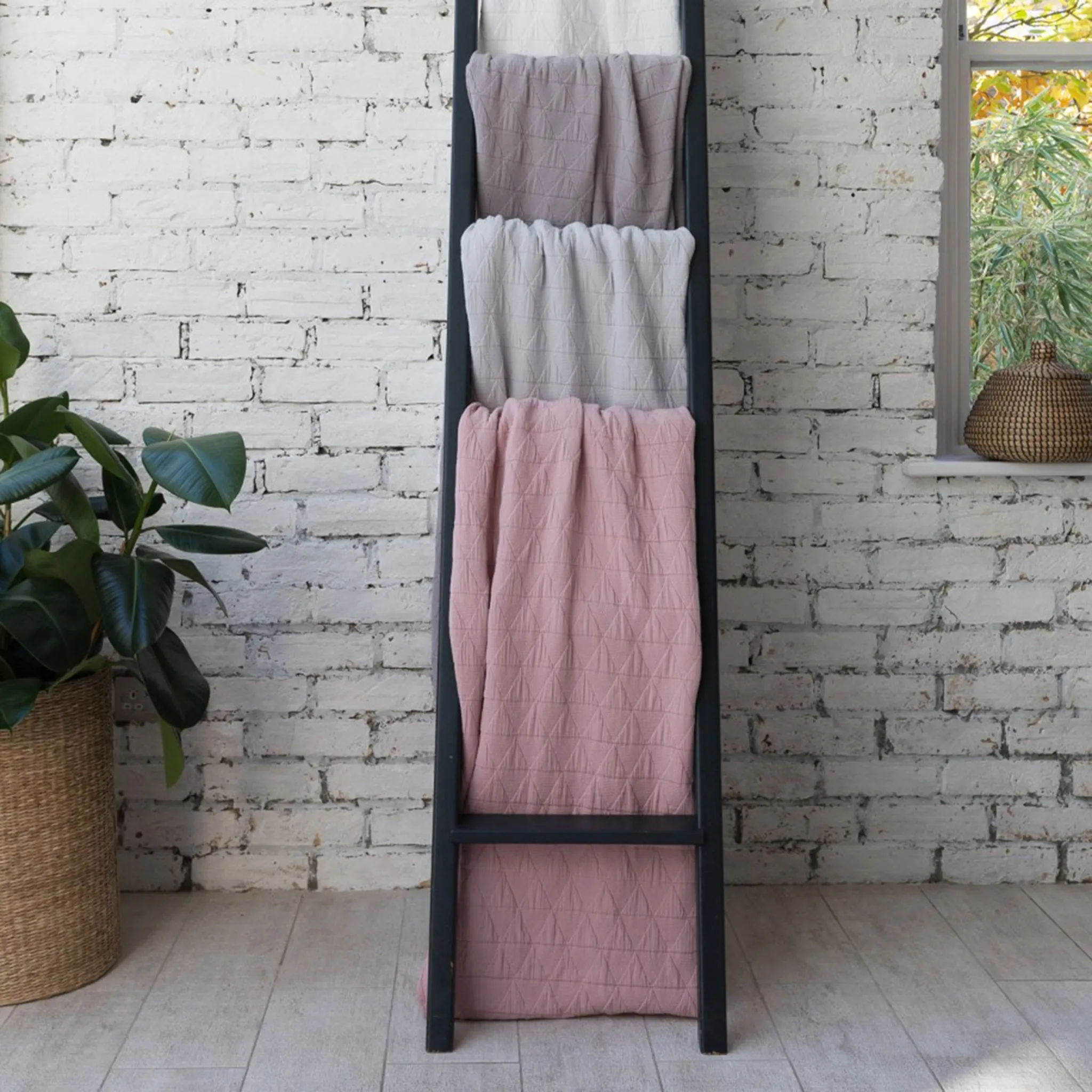 Stockholm Blush Pink Cotton Bedspread