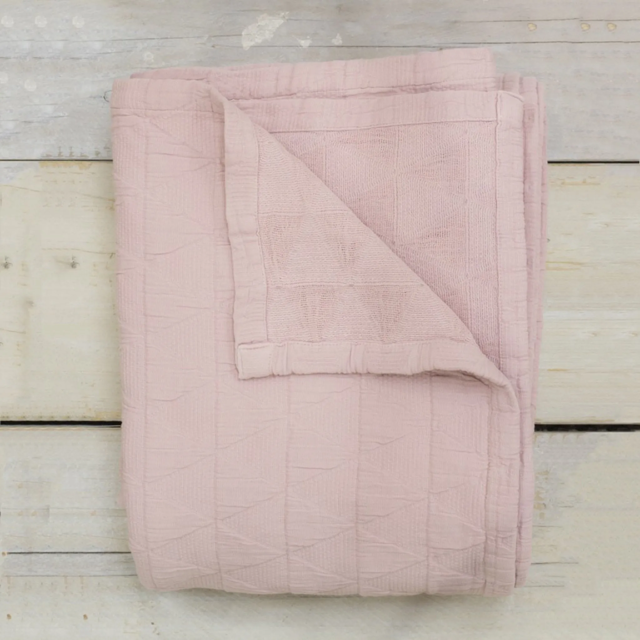 Stockholm Blush Pink Cotton Bedspread