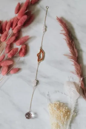 Xander Kostroma Raw Rose Quartz Crystal Window Suncatcher – 8.5 cm Natural Rose Quartz Hanging Crystal for Positive Energy, Emotional Healing, & Feng Shui | Ideal Gift for Spiritual Wellness & Home Décor